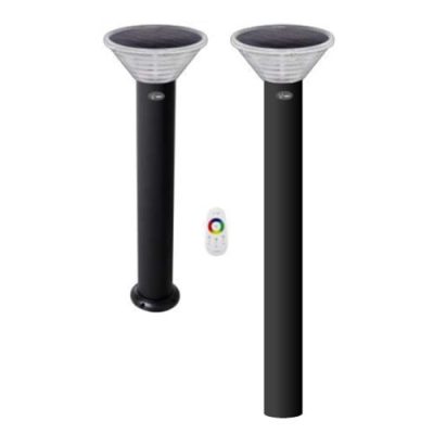 LED 6.8W Solar Bollard - RGBW Vandal Proof